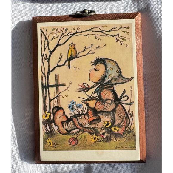 Vintage 1981 Authentic Hummel Reproduction Wall Plaques Set of 4 Cottagecore - Picture 5 of 10